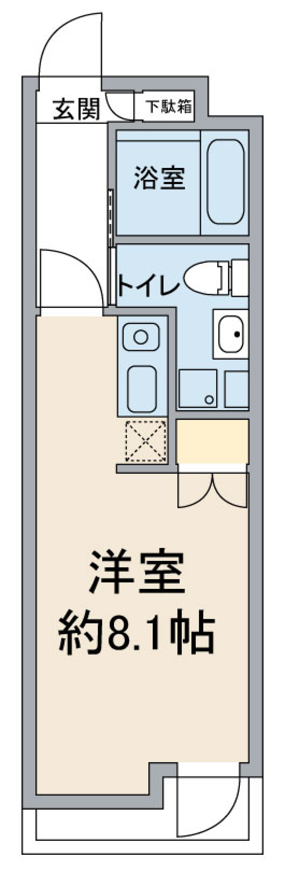 Ｗｅｓｔ４不動前　104号室の間取り図