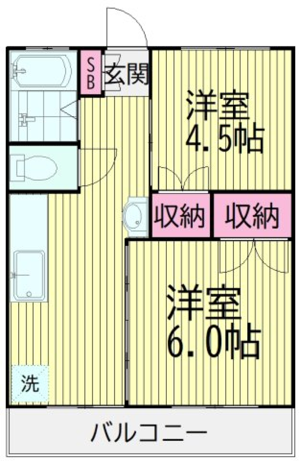 池第一コーポ　402号室の間取り図