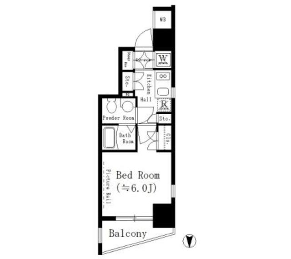 コージーコート御殿山　801号室の間取り図