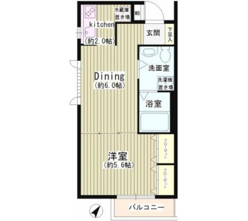 パーク西小山　101号室の間取り図