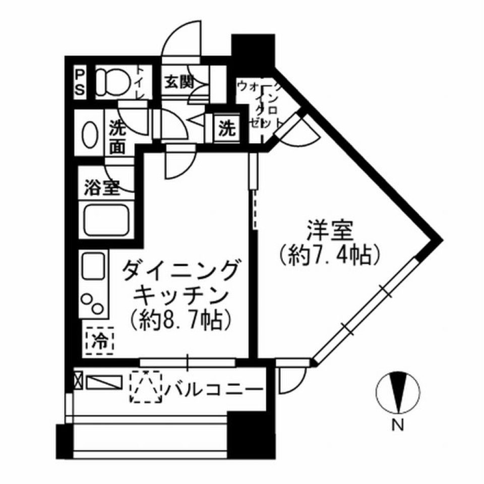 レジディア市ヶ谷　304号室［ペット可］の間取り図