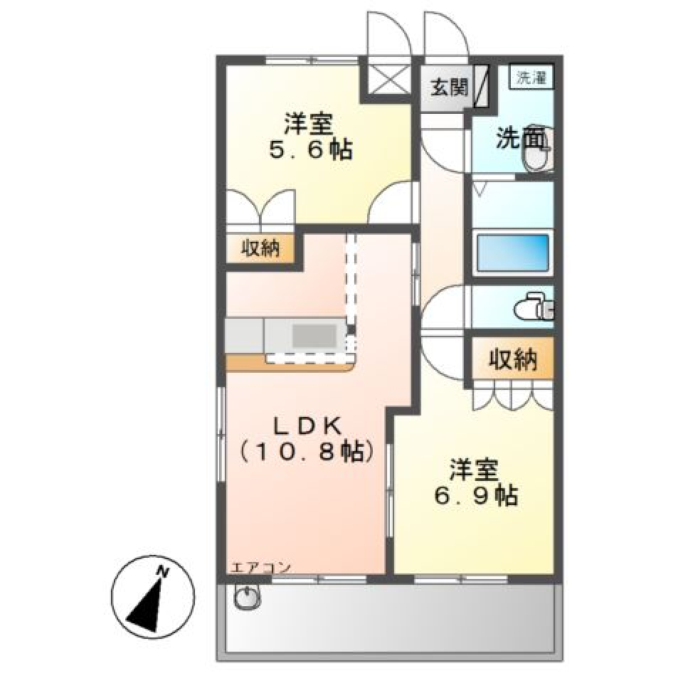 リバーサイドでお散歩がてらの間取り図