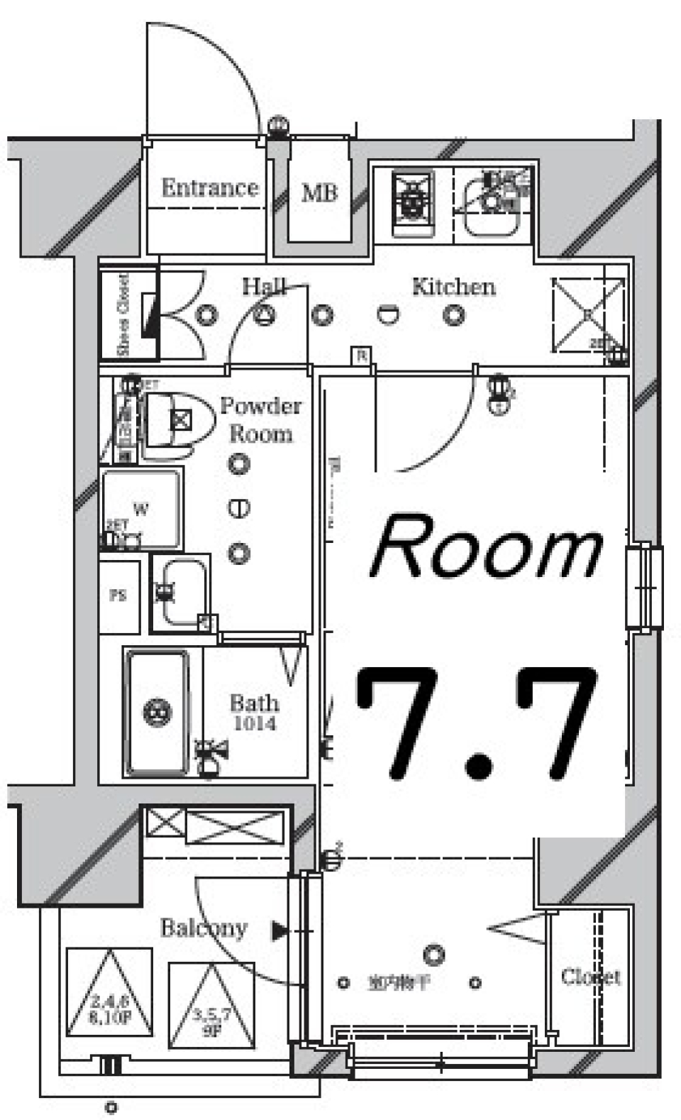 クレストタップ綾瀬　401号室［ペット可］の間取り図