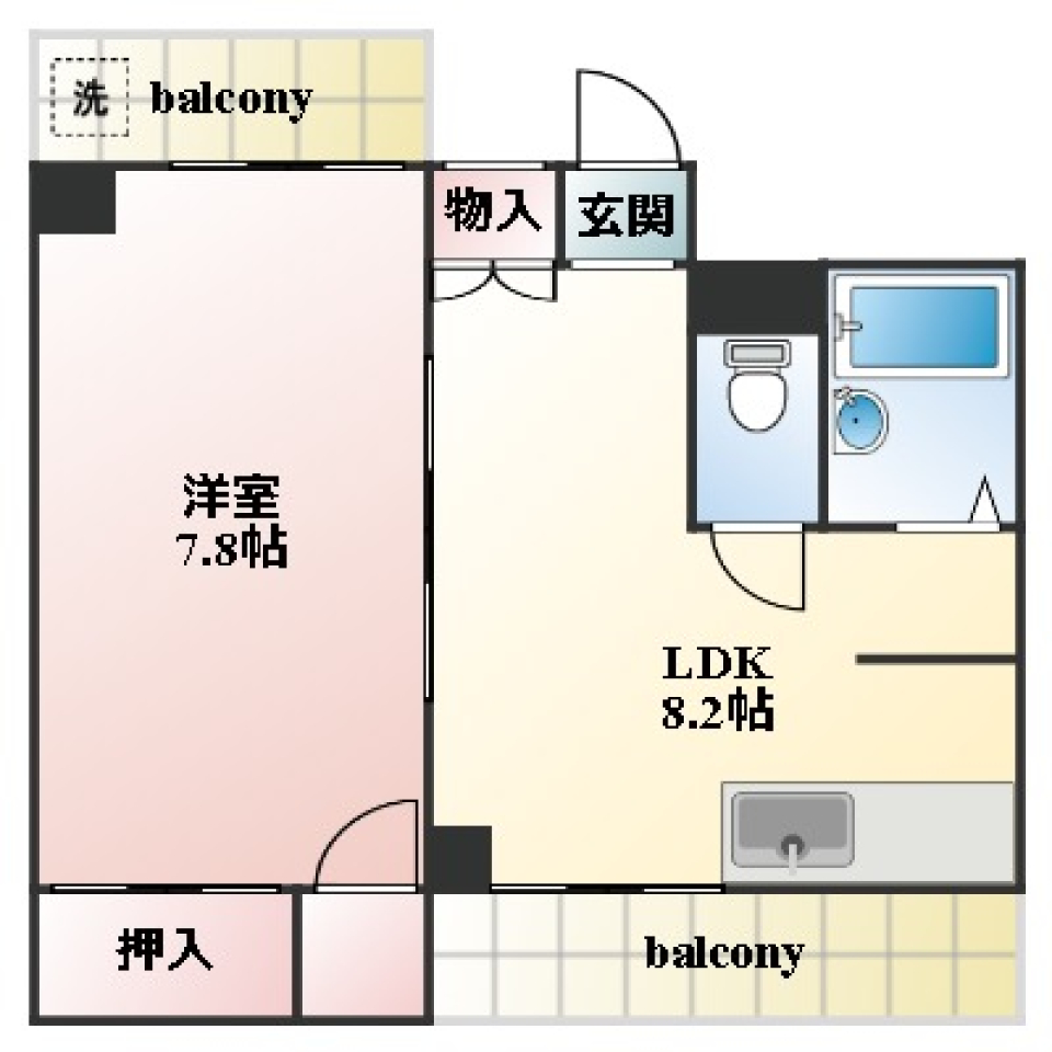 メゾン熊野町　503号室の間取り図