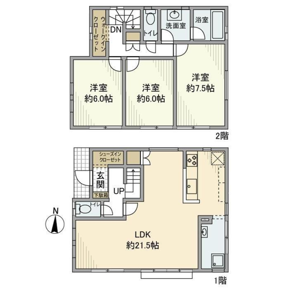 本町戸建の間取り図