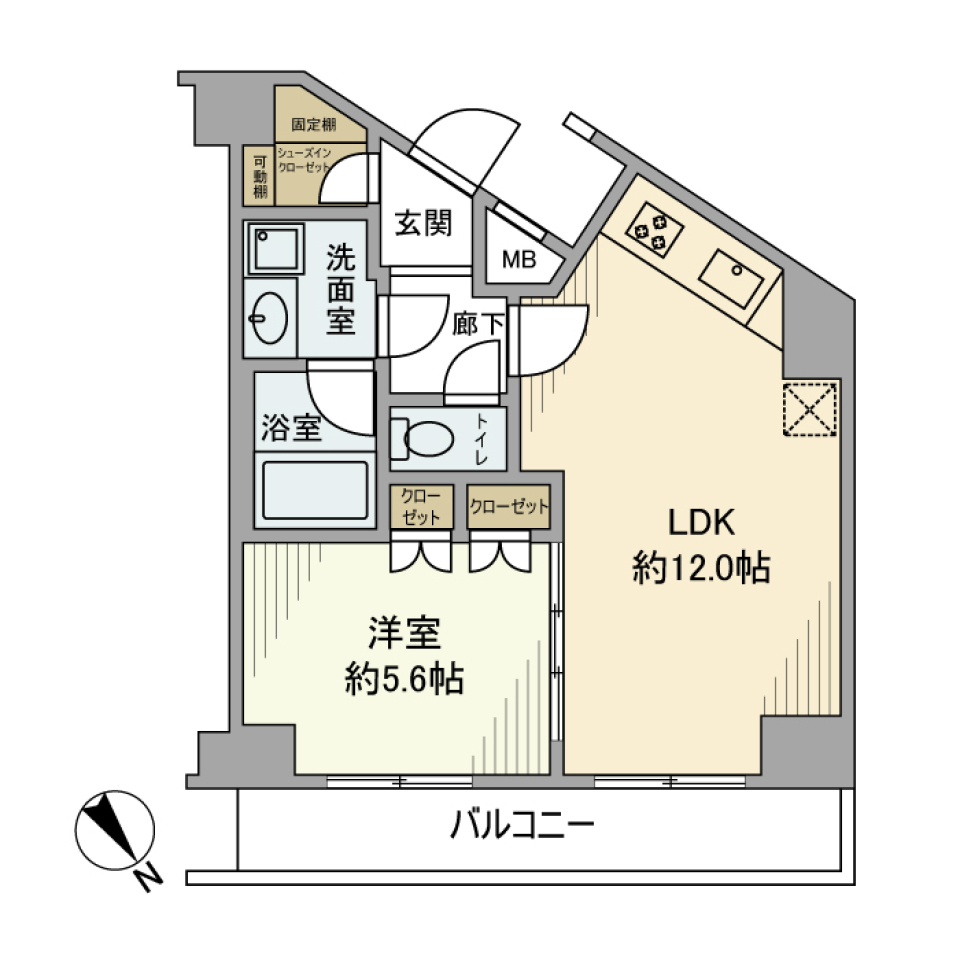 プレミアムキューブ北品川　803号室の間取り図
