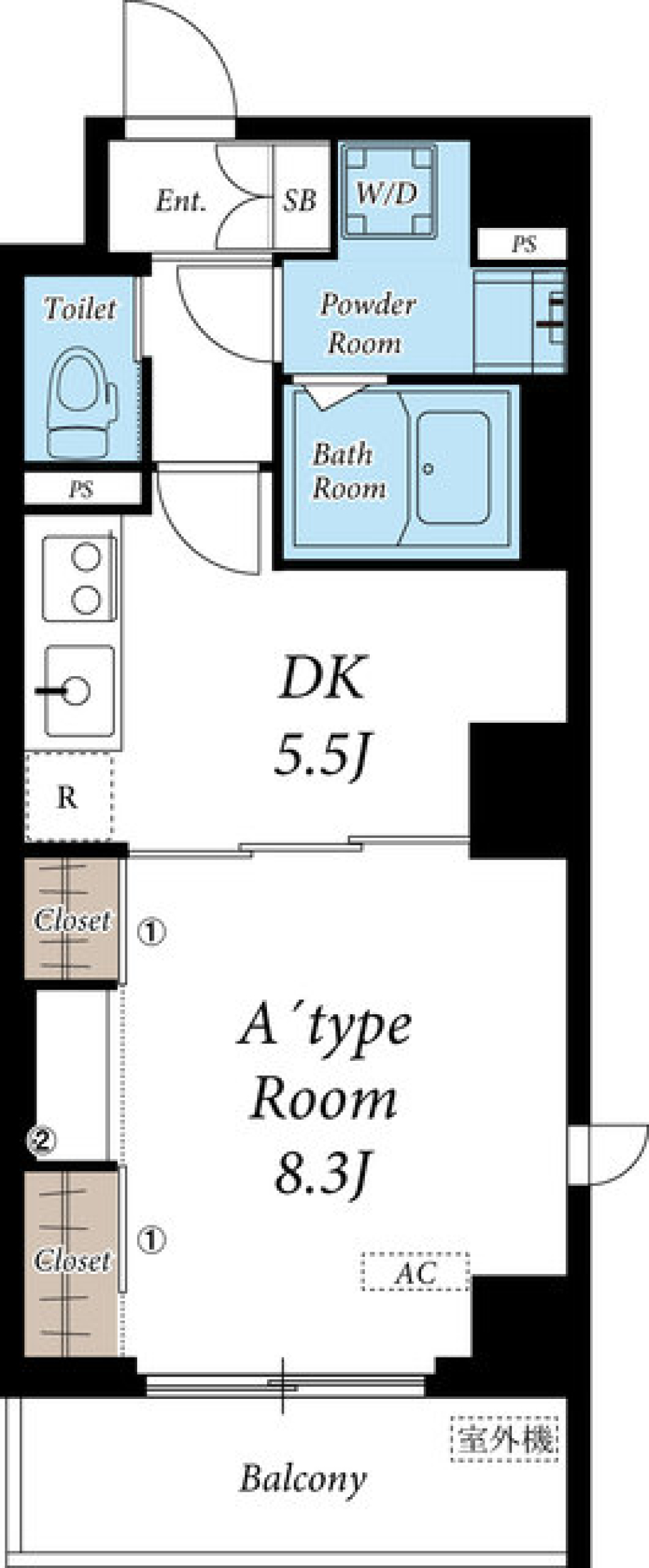 リブリ・神楽坂　1001号室の間取り図
