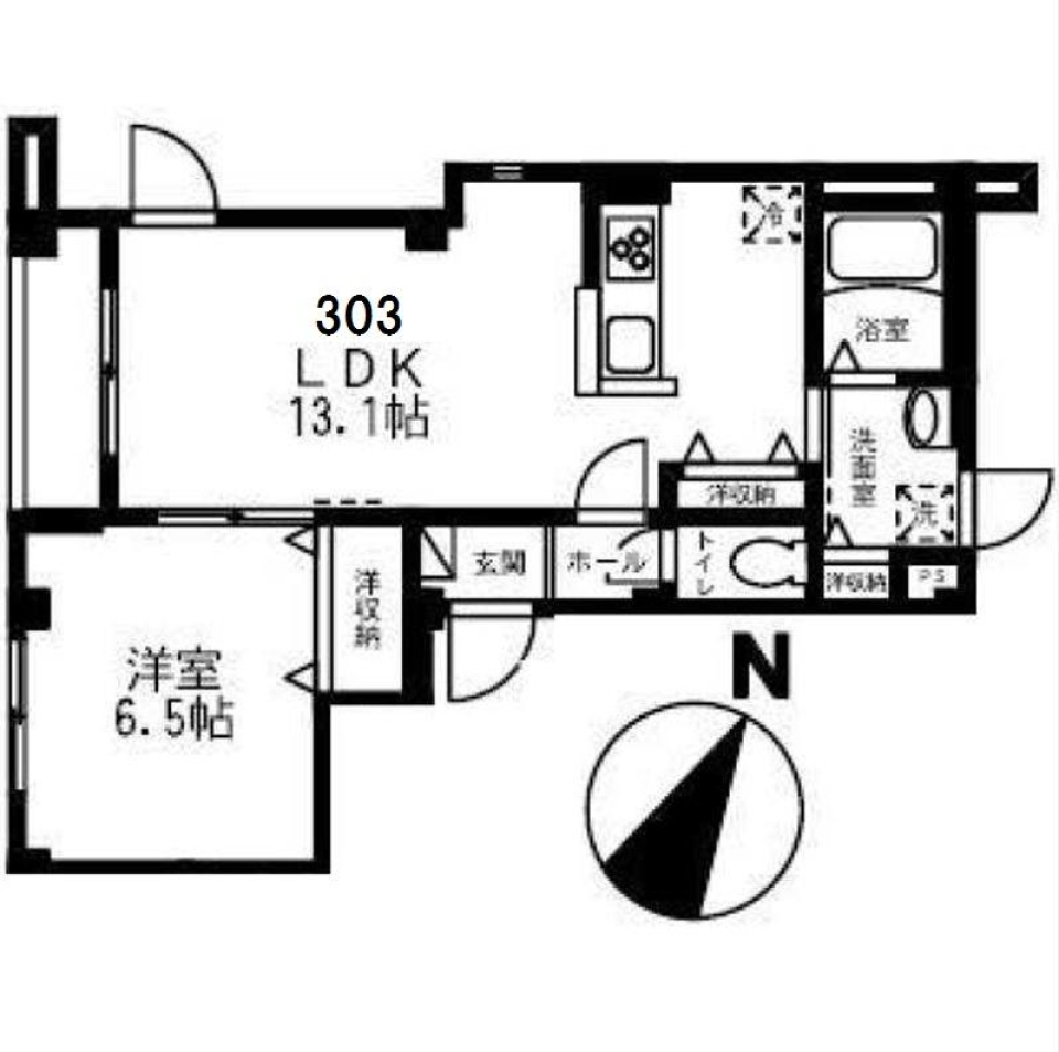 シェモア西　303号室の間取り図