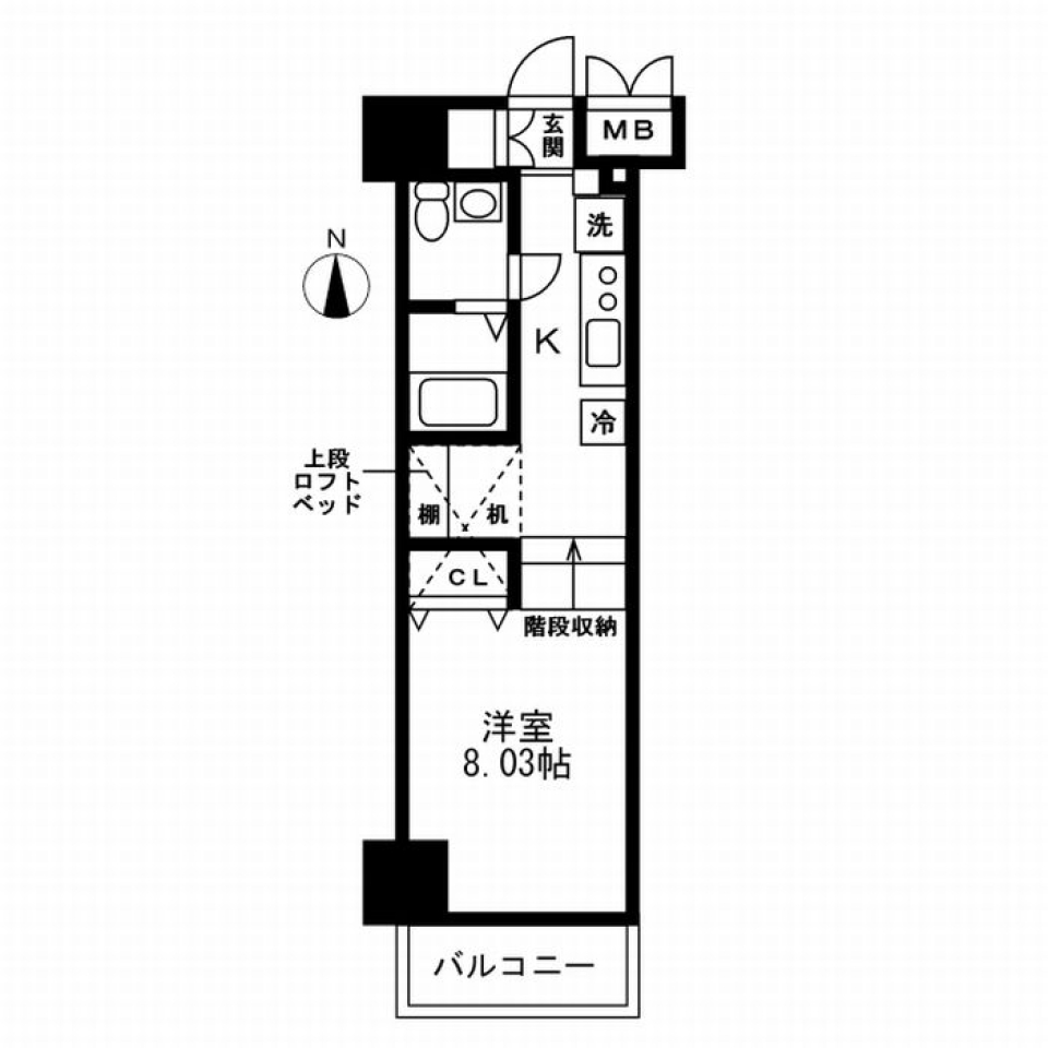 レジディア上野御徒町　504号室の間取り図