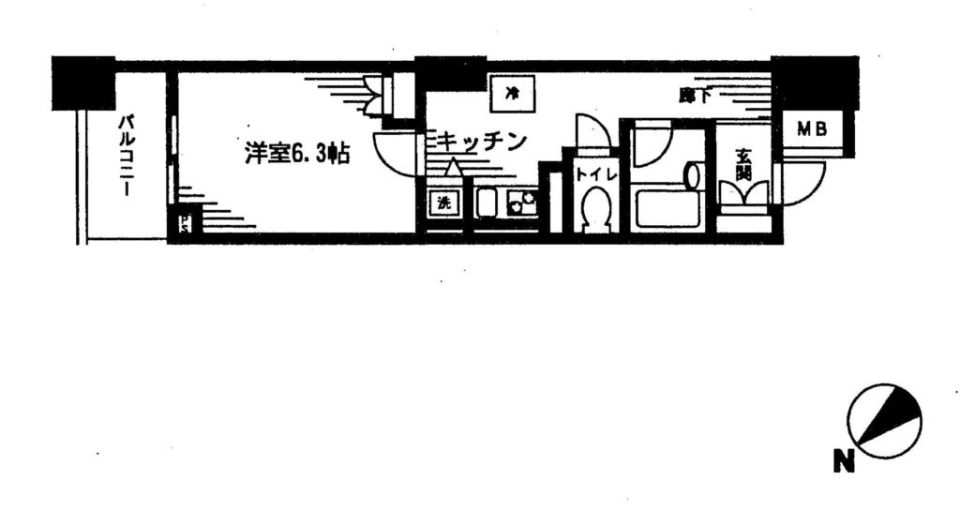 レジディア日本橋馬喰町 311号室［ペット可］の間取り図