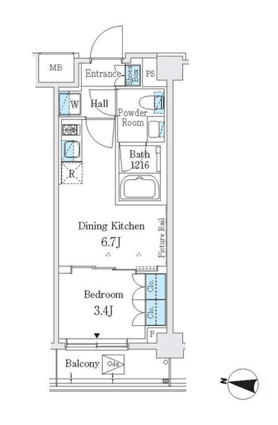 Ｊ．ＧＲＡＮ　Ｃｏｕｒｔ　品川西大井ＷＥＳＴ　309号室［ペット可］の間取り図