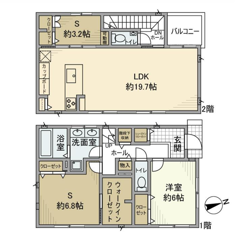 奥沢戸建の間取り図