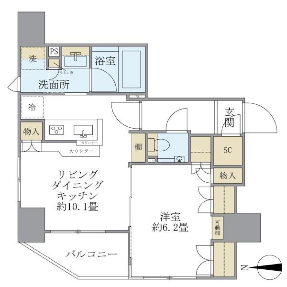 リストレジデンス蔵前　402号室の間取り図