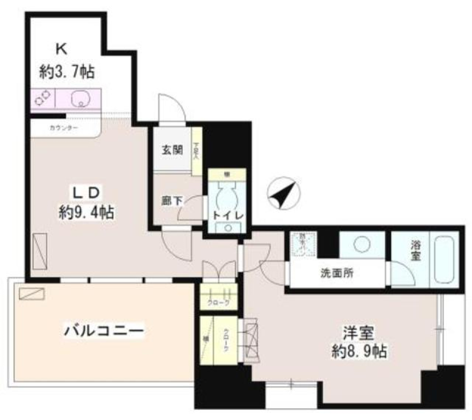 フルール田町　901号室の間取り図