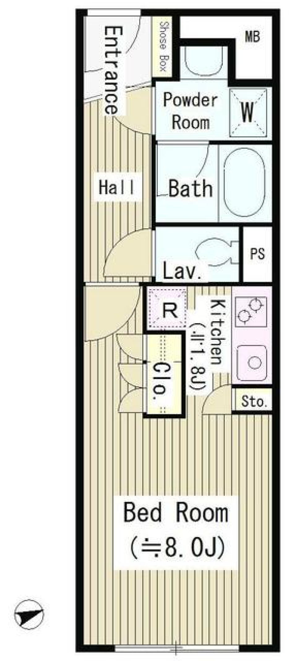 テラス四谷　1104号室の間取り図