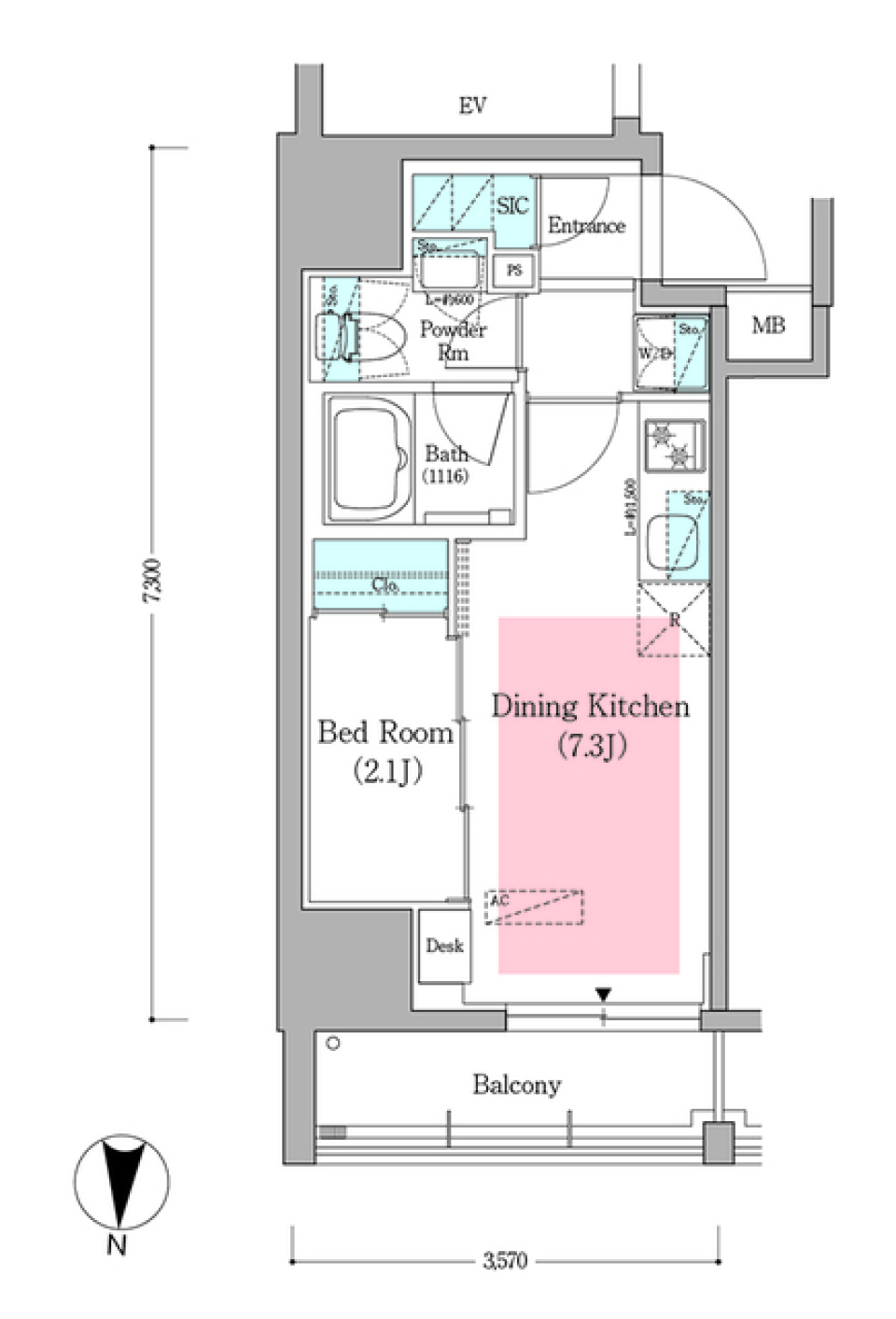 アーバネックス深川住吉Ⅲ 1101号室［ペット可］の間取り図