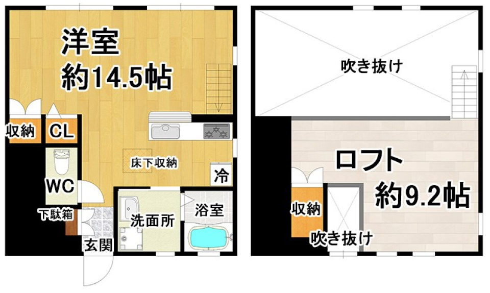 HKM51 202号室の間取り図