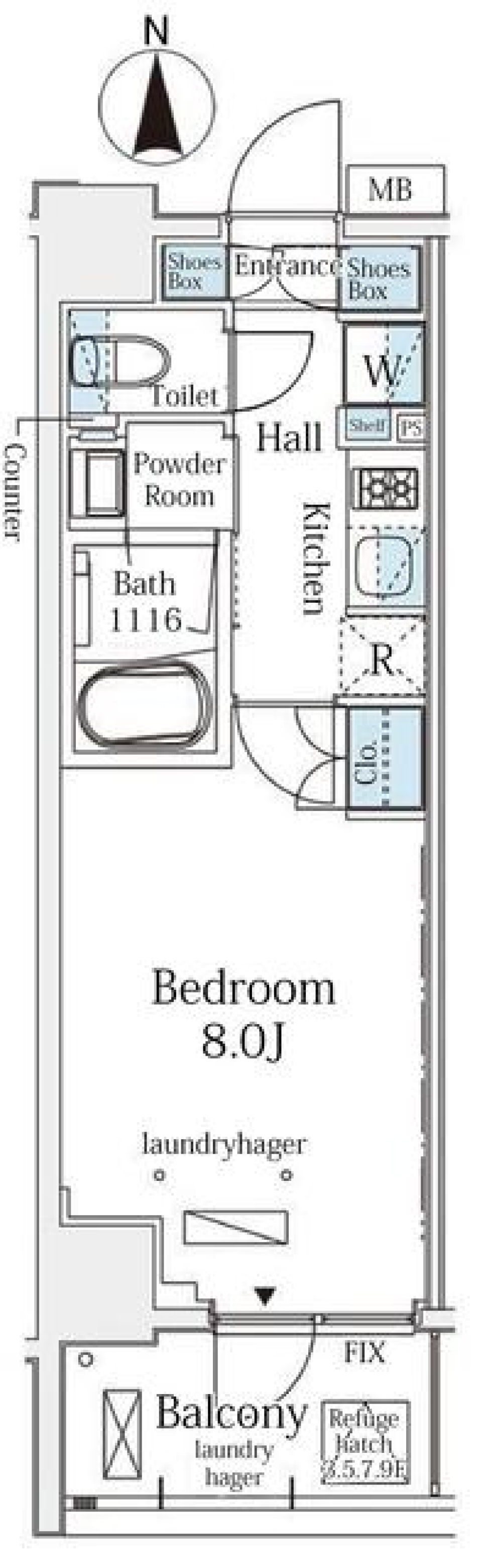ＧＬＡＣＩＥＲ大森　505号室の間取り図