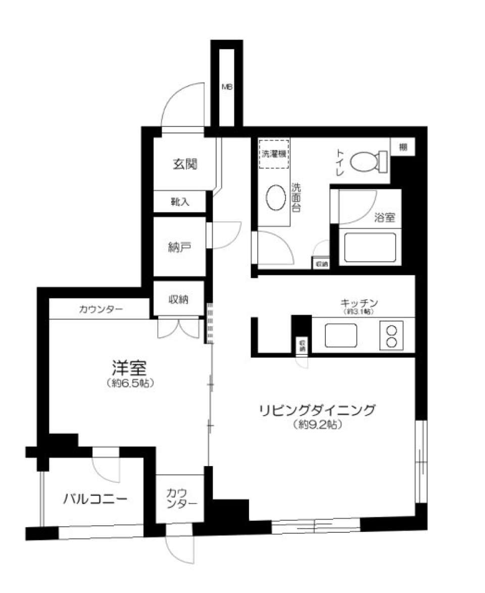 プラウド ジェム市ヶ谷　105号室の間取り図