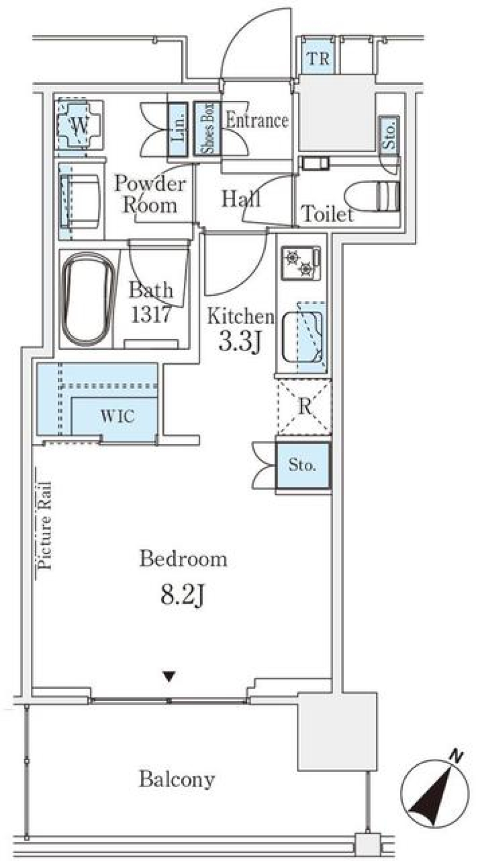 ＭＩＤ　ＴＯＷＥＲ　ＧＲＡＮＤ　609号室の間取り図