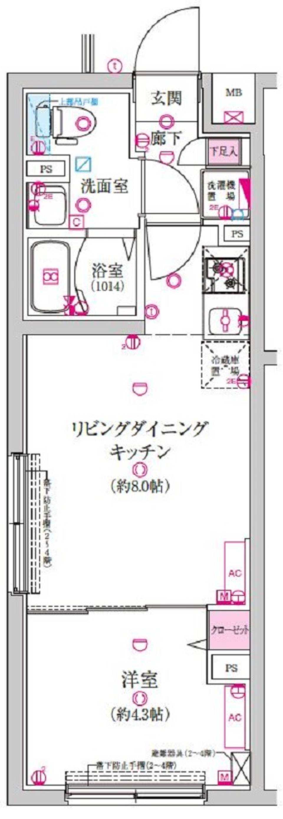 ラフィスタ豪徳寺　407号室［ペット可］の間取り図