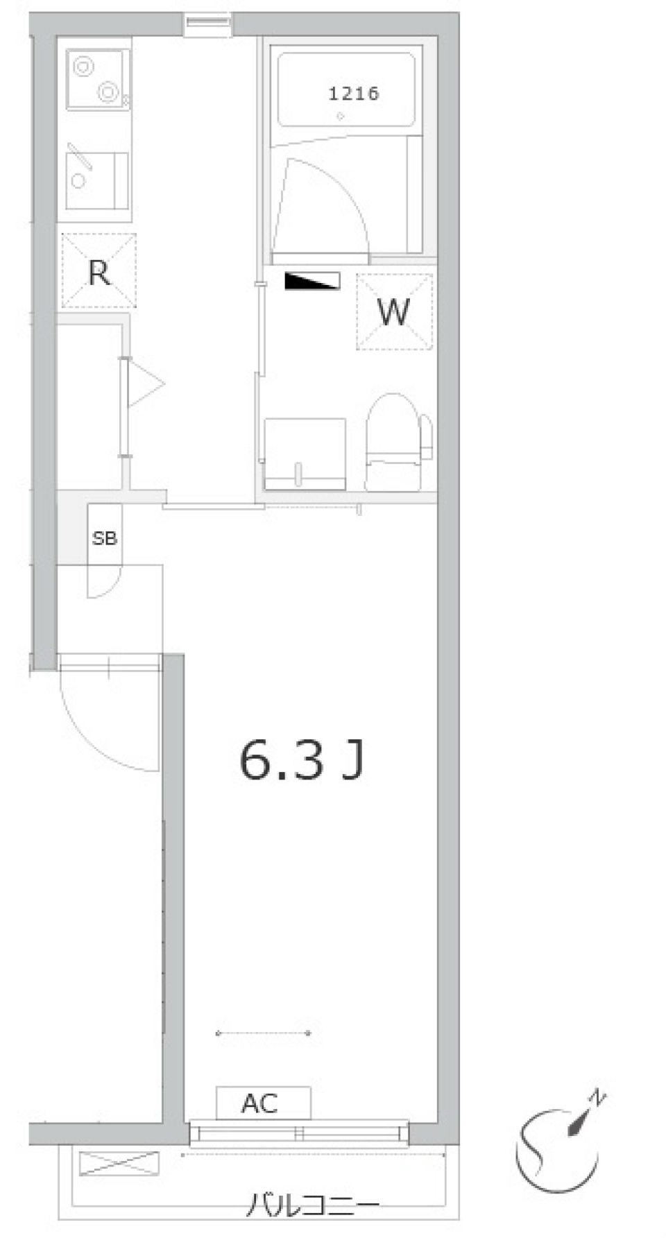 ディアコート不動前　202号室の間取り図