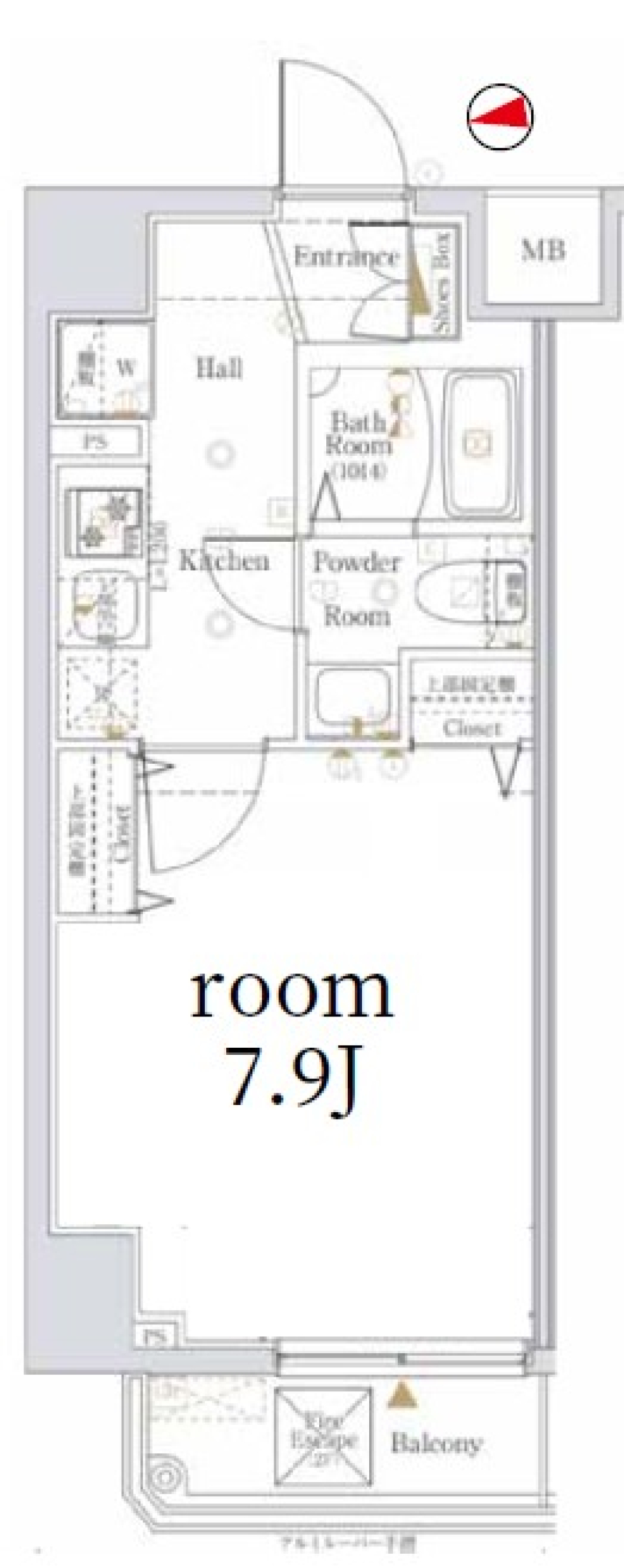 KNOTS浅草／ノッツ浅草　201号室［ペット可］の間取り図