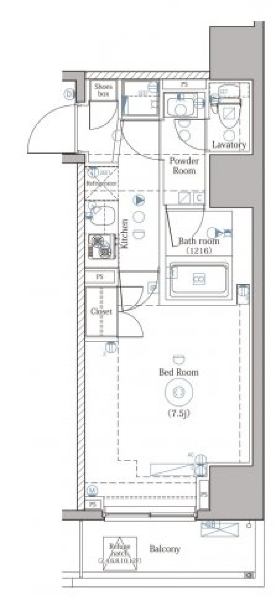 DIPS上野NORTH　502号室［ペット可］の間取り図