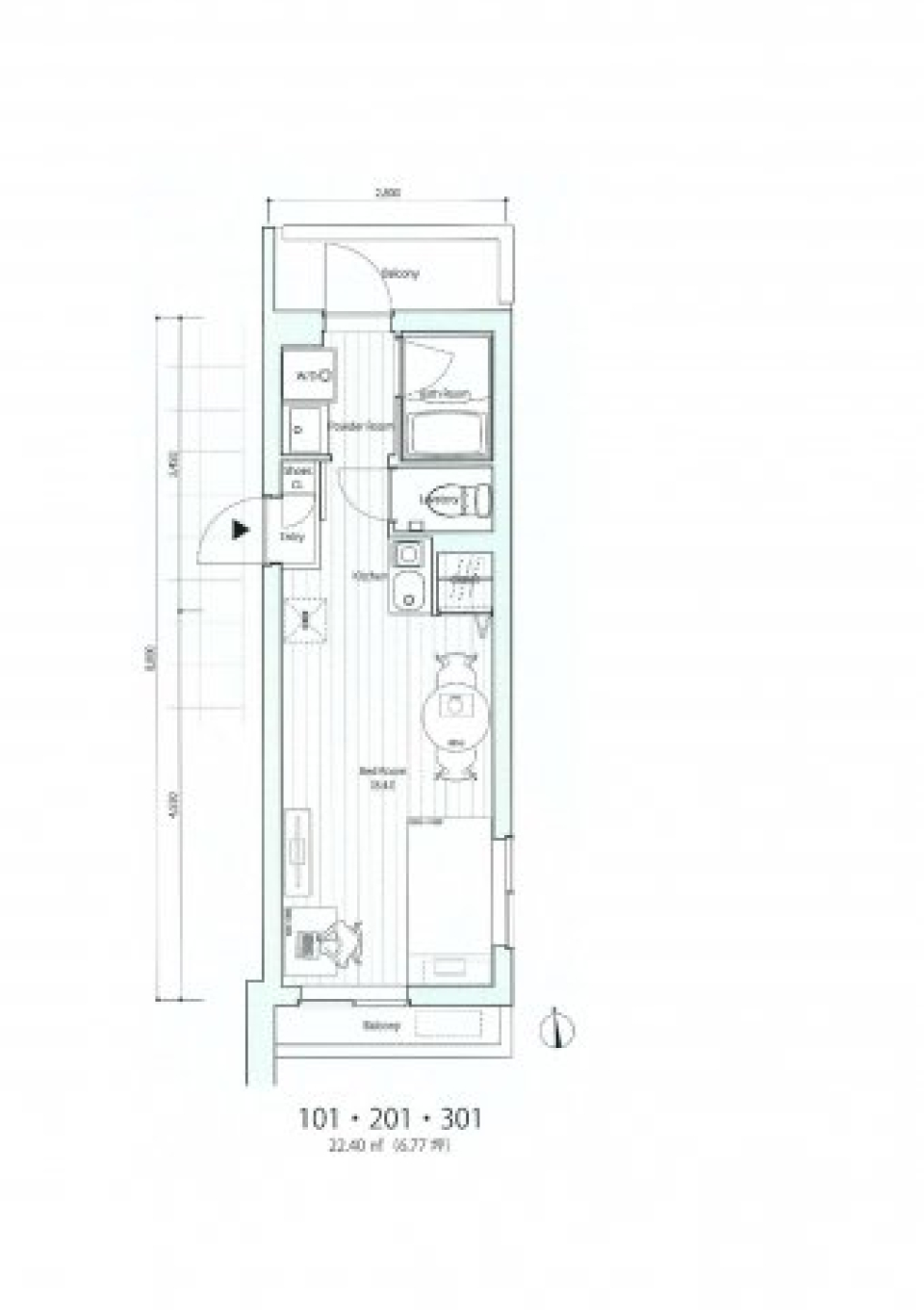 SOCIETY KOMAZAWA　101号室の間取り図