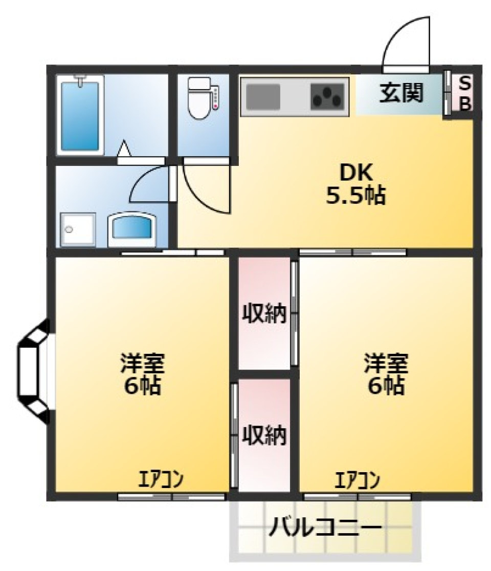 パルコート山本　201号室の間取り図