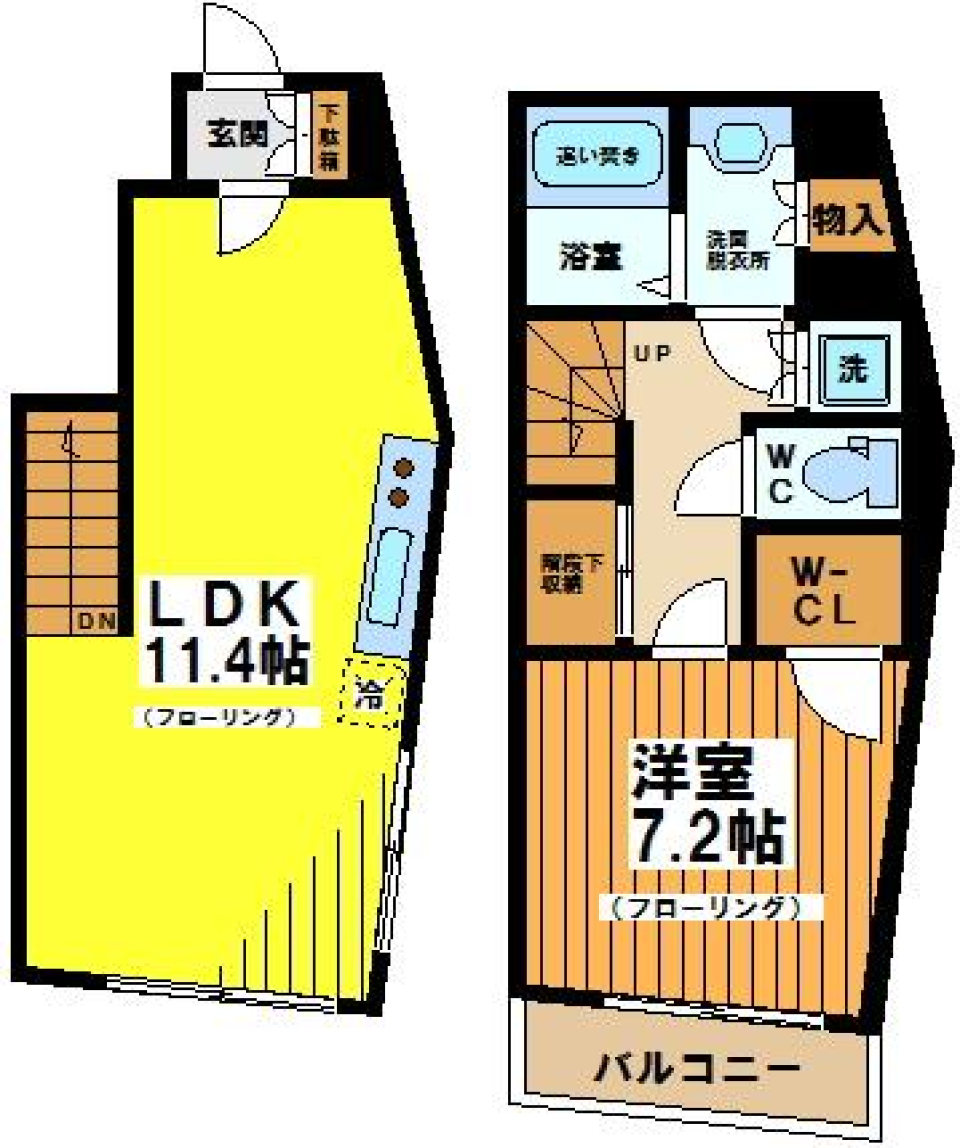 リフュージュオーフォレストⅢ　101号室［ペット可］の間取り図