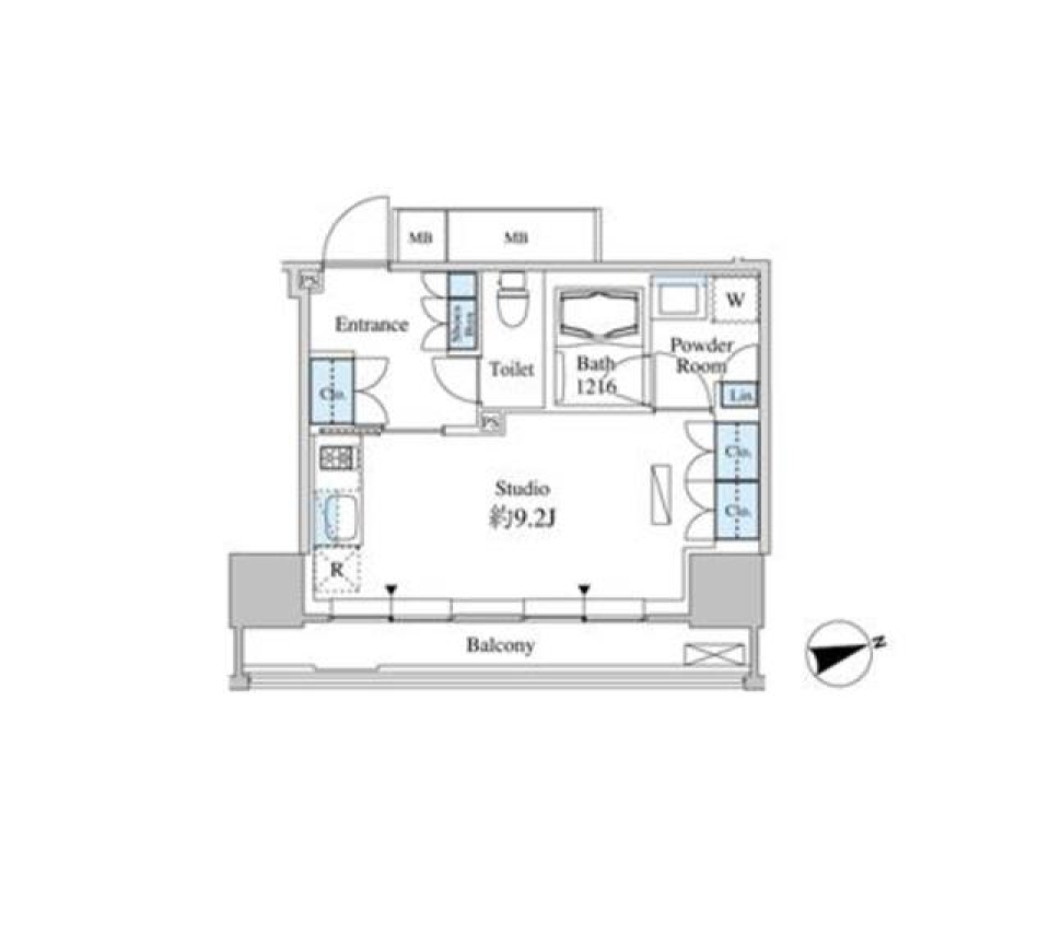 ベルファース芝浦タワー　1210号室［ペット可］の間取り図