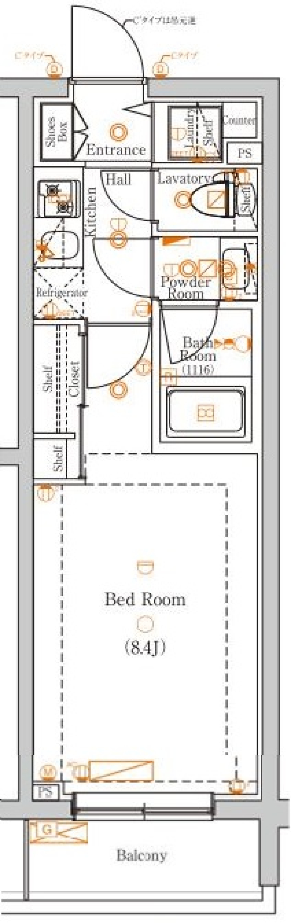 DIPS高田馬場駅前　304号室［ペット可］の間取り図