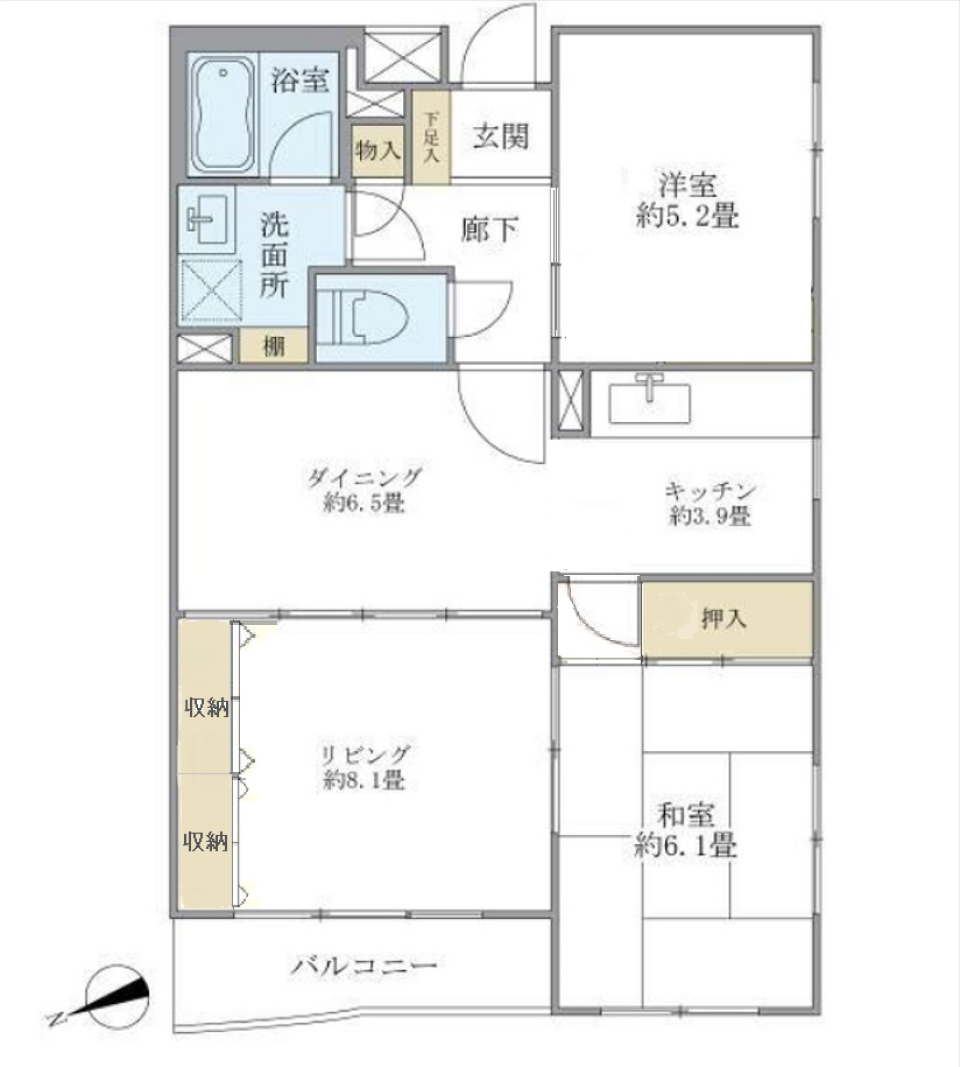 ベルメゾン長崎　104号室の間取り図