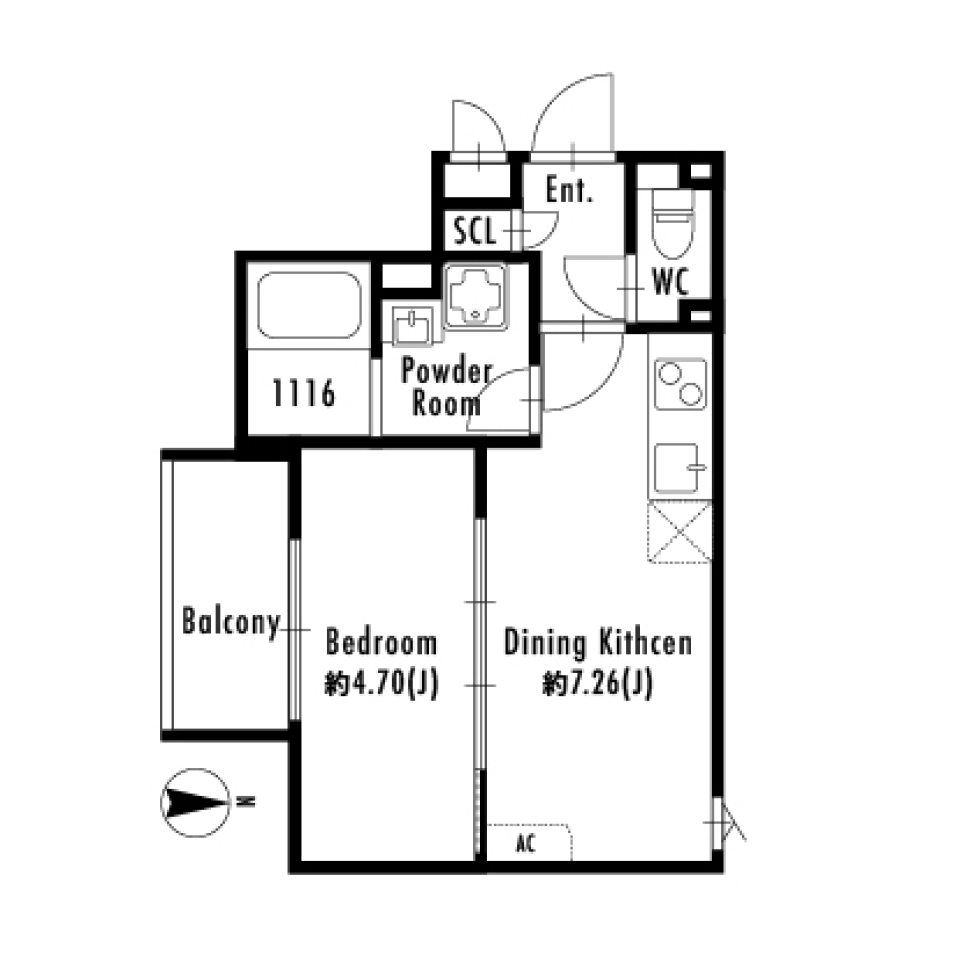 PASEO四谷荒木町　302号室［新築］の間取り図