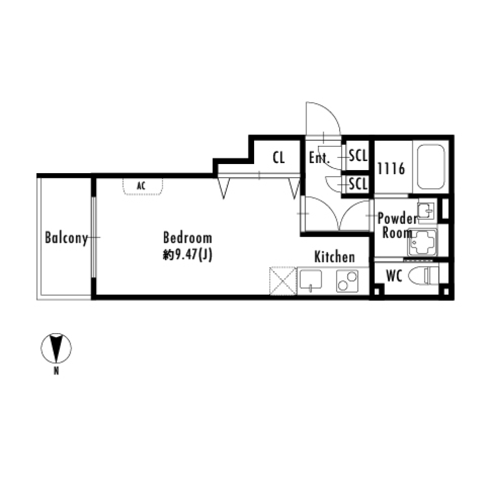 PASEO四谷荒木町　301号室［新築］の間取り図