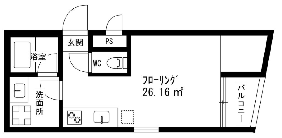 シグマ柿の木坂　302号室の間取り図