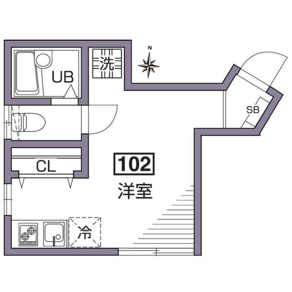 グランエッグス桜新町S 　102号室の間取り図