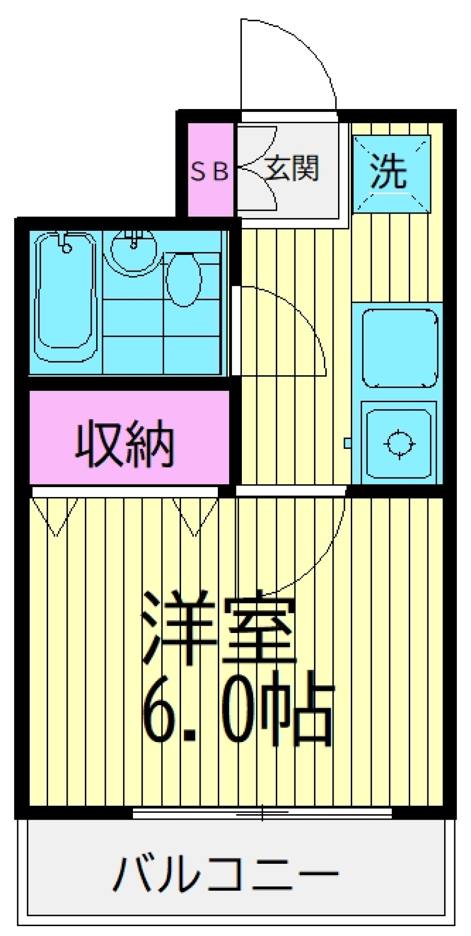 セントラルパーク　206号室の間取り図