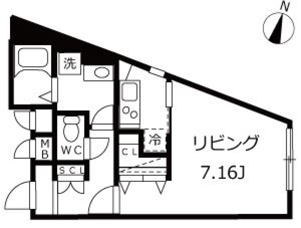 ブランシェ新中野　402号室の間取り図