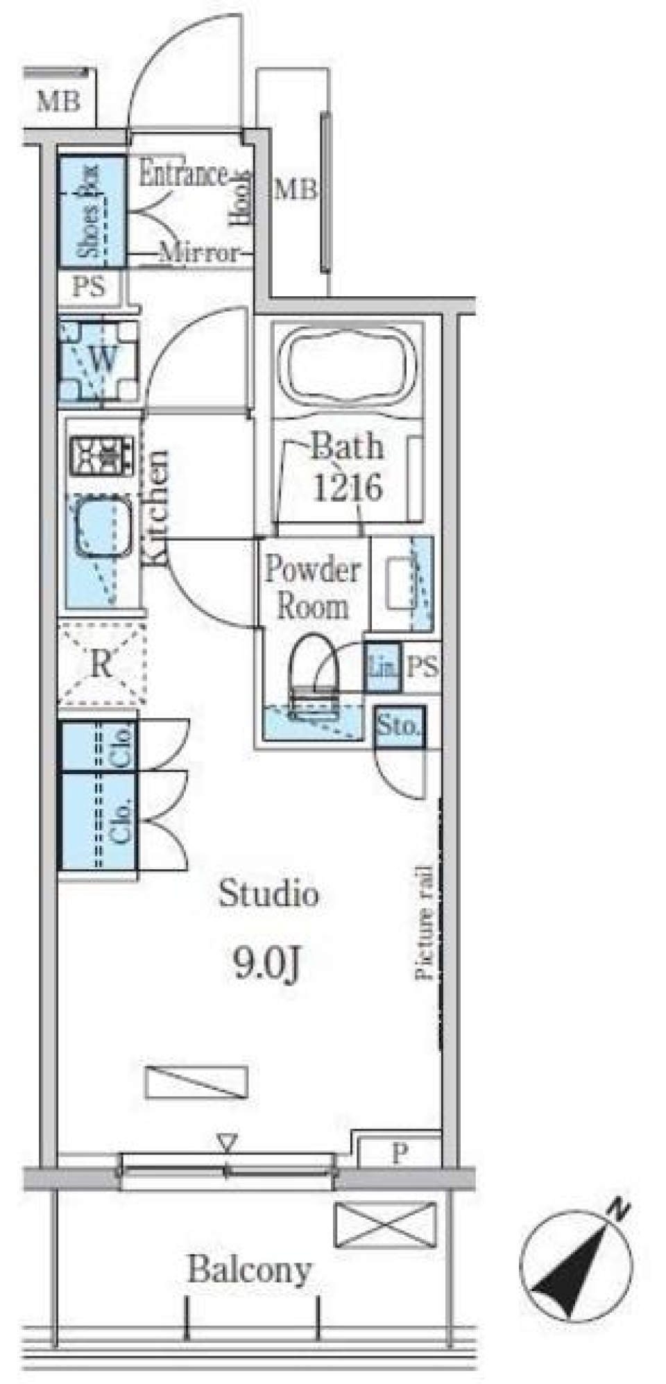 パークアクシス渋谷神山町　504号室［ペット可］の間取り図