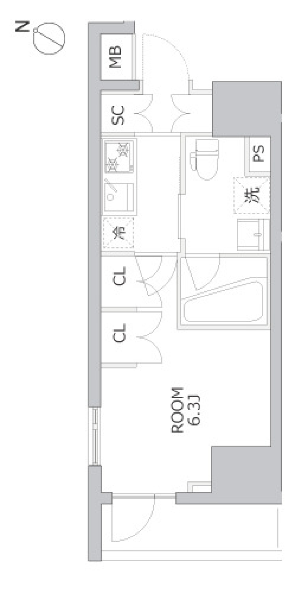 アジールコート北品川　703号室の間取り図