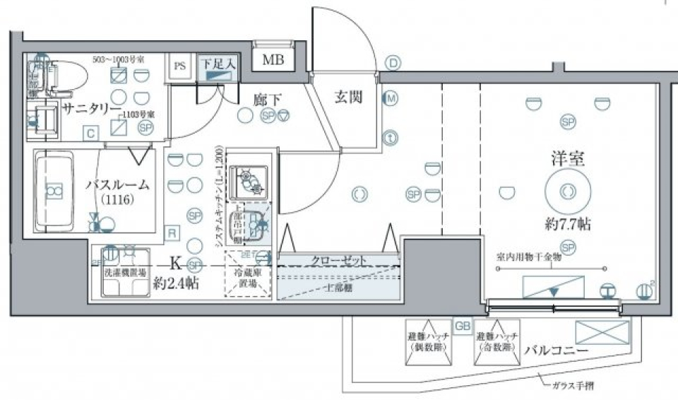 クレヴィスタ西巣鴨　503号室の間取り図