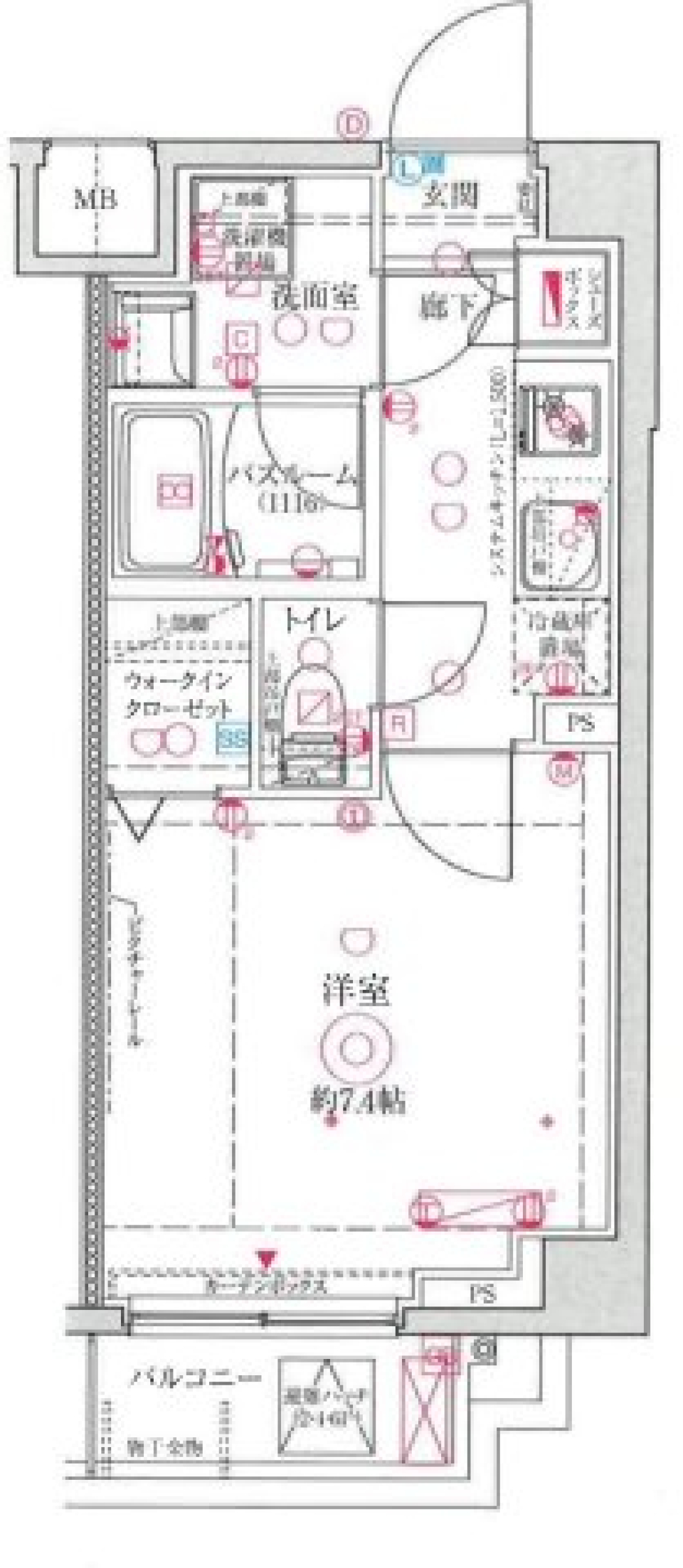 クレヴィスタ武蔵中原Ⅱ　601号室の間取り図