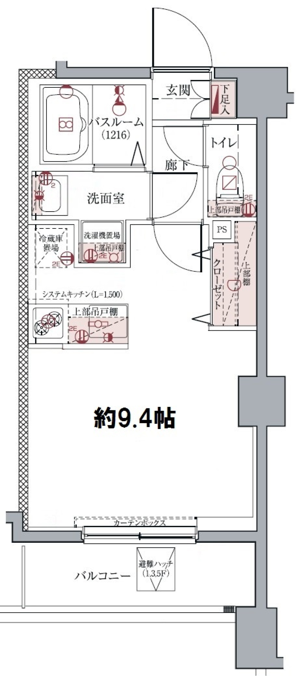 ラグディア麻布十番　507号室［ペット可］の間取り図