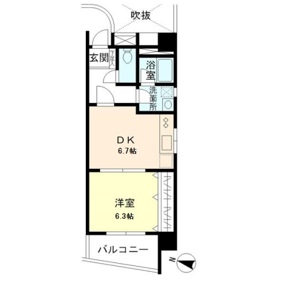 グリーンコート　603号室の間取り図