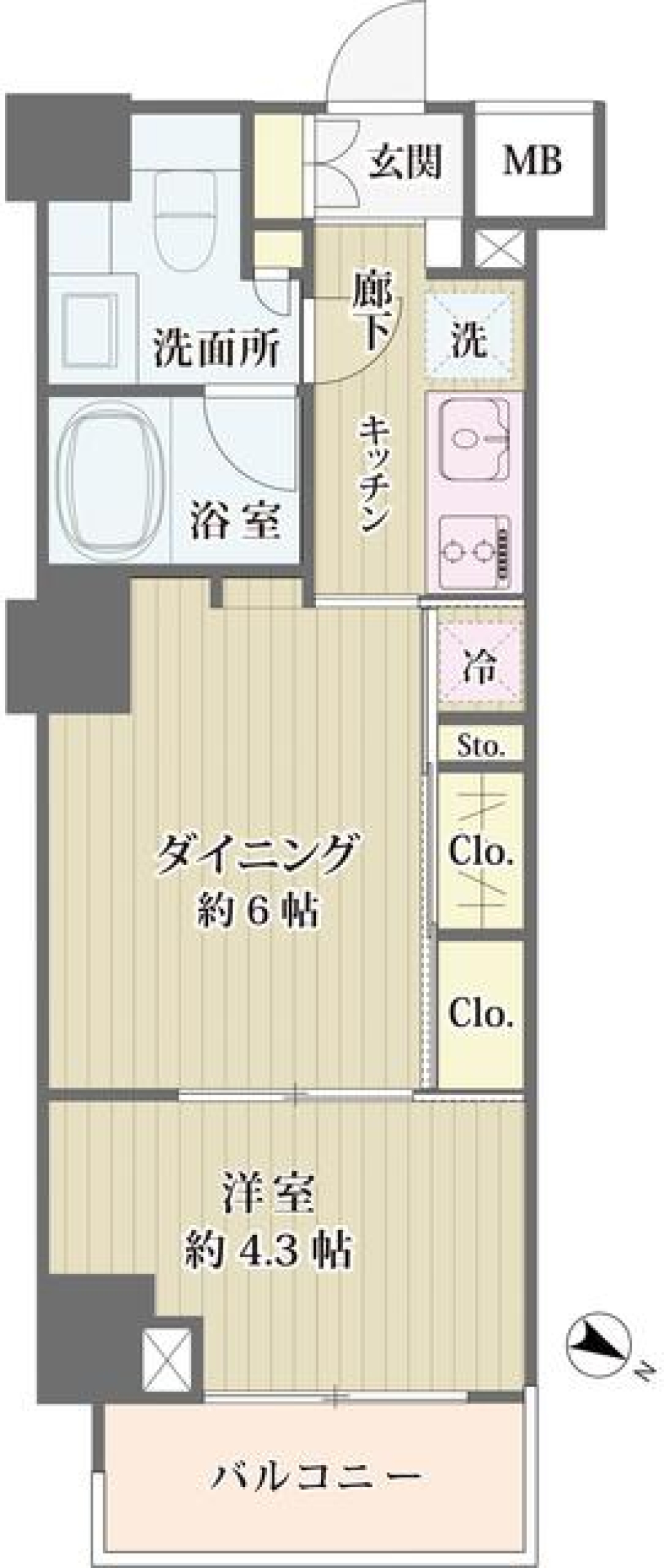 ＩＢＩＳ市ヶ谷　307号室［ペット可］の間取り図