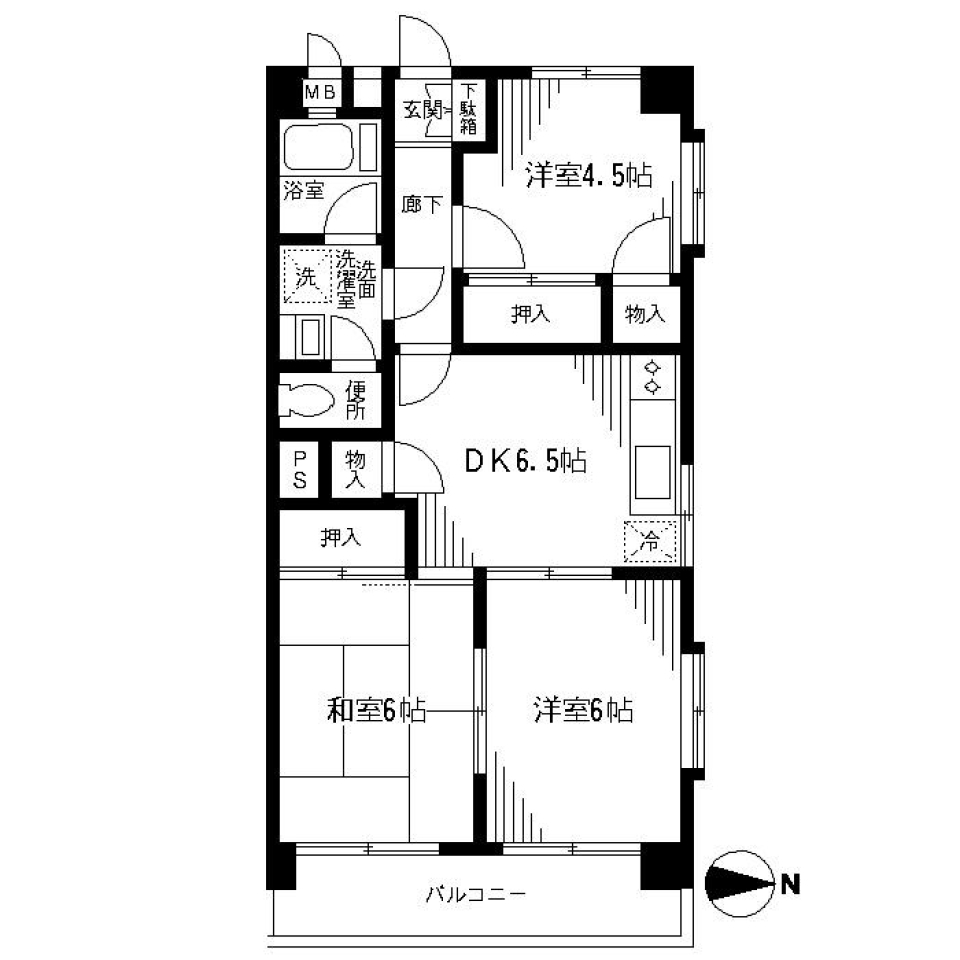 用賀ガーデンフラッツ　301号室の間取り図