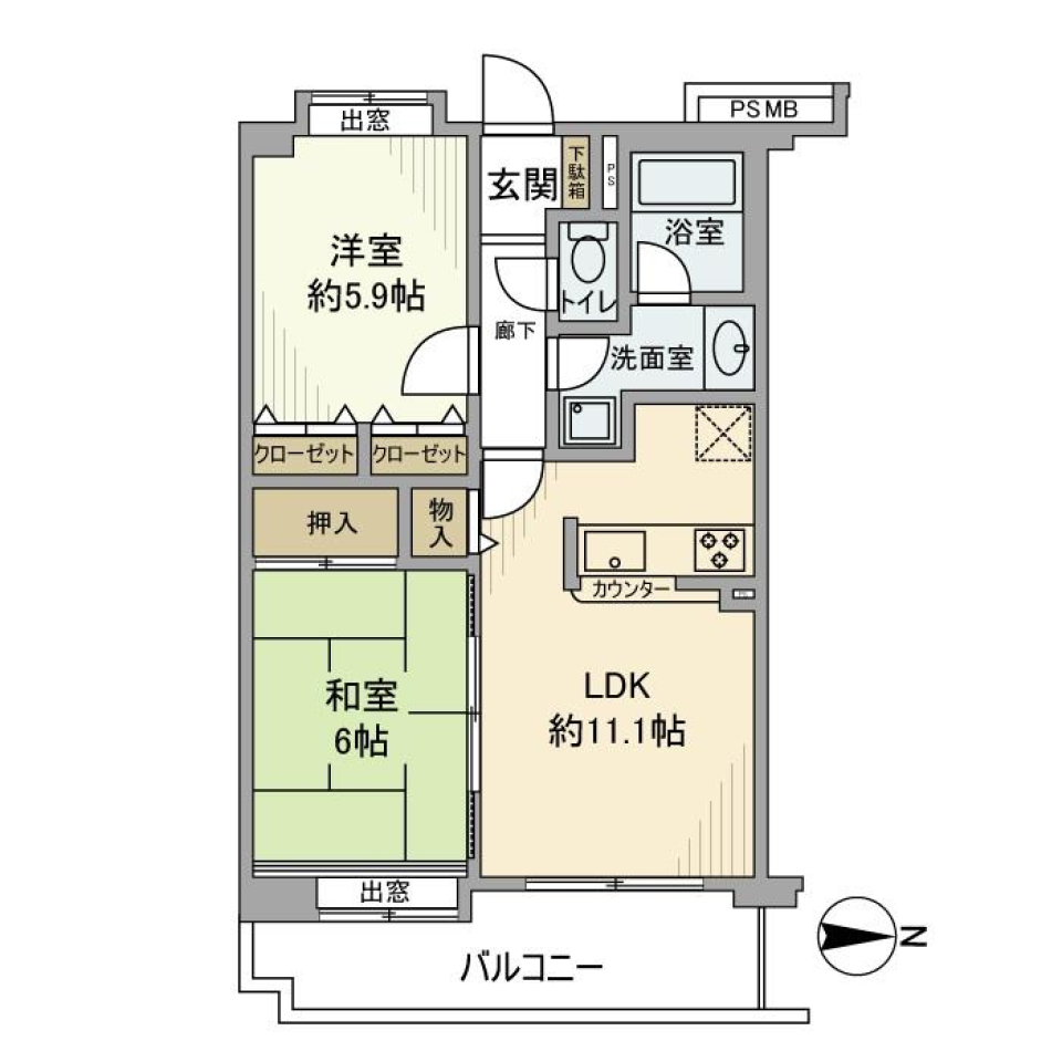 ライオンズガーデン洋光台　209号室の間取り図