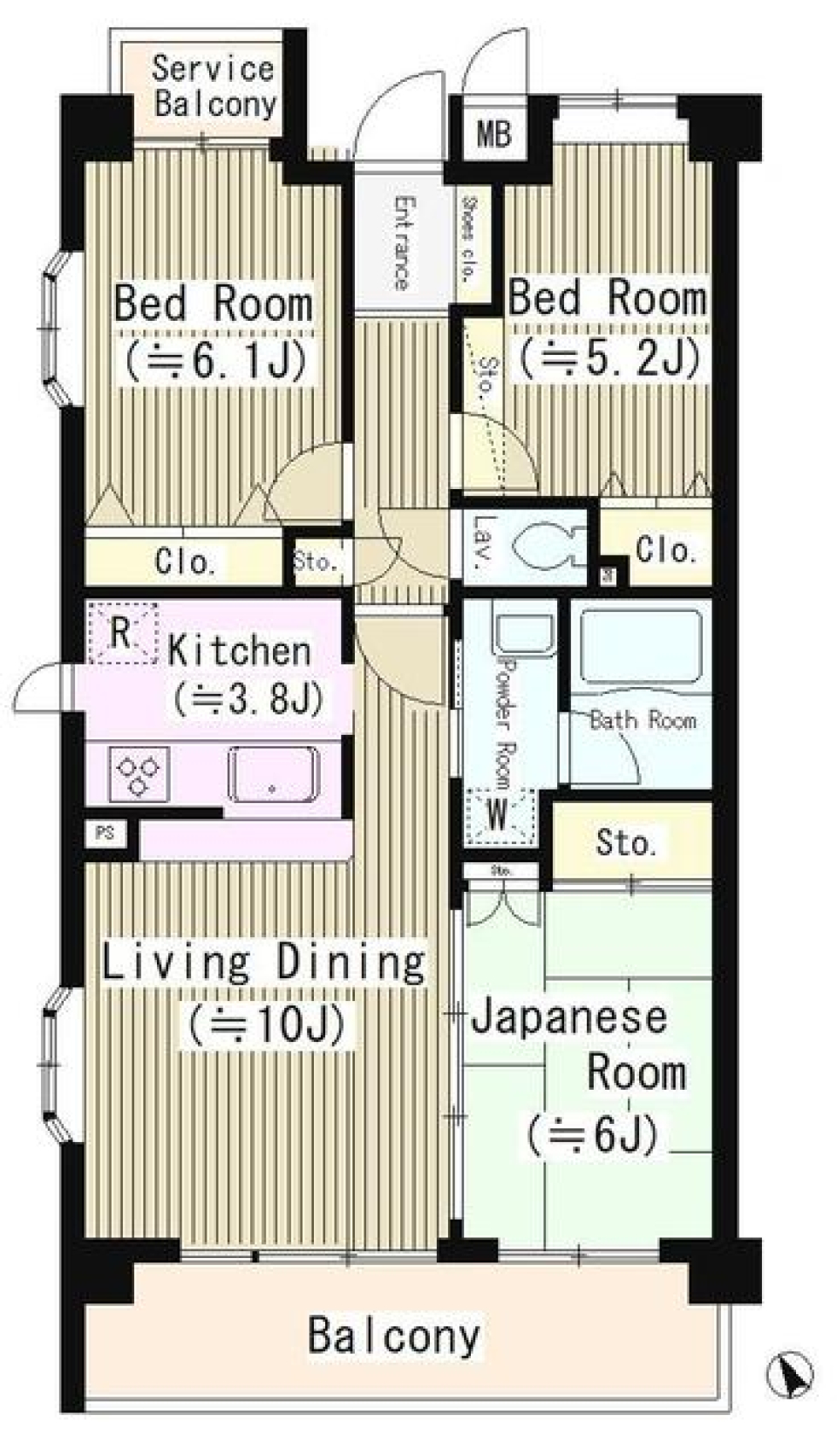 サンストリーム　205号室の間取り図